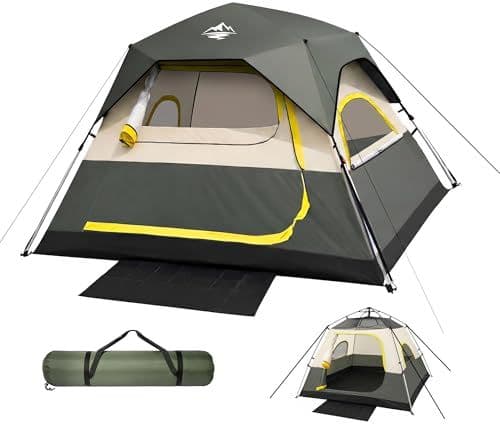 4-Person Instant Cabin Tent with Rainfly