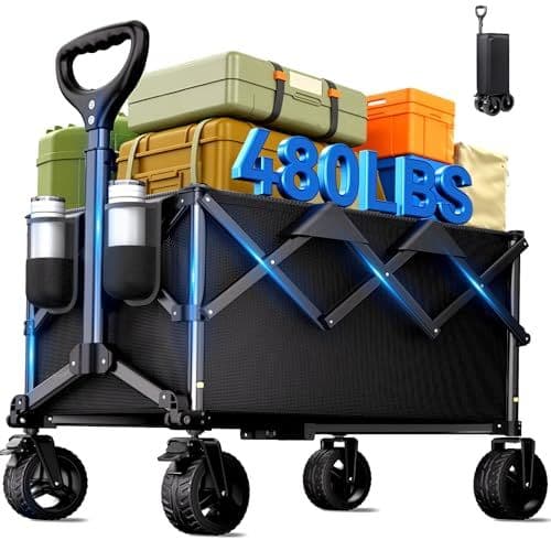 Collapsible Wagon Cart (480lbs, All-Terrain)